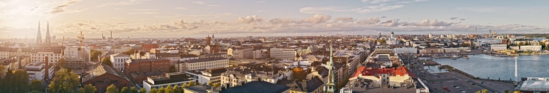 Kuvassa panoraamanäkymä Helsingin keskustasta
